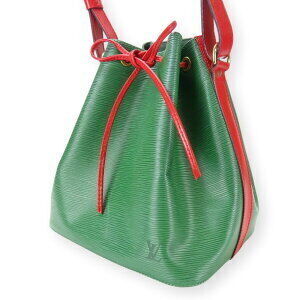 Louis Vuitton Noe Drawstring Bag Two Red Epi Tone Shoulder Green